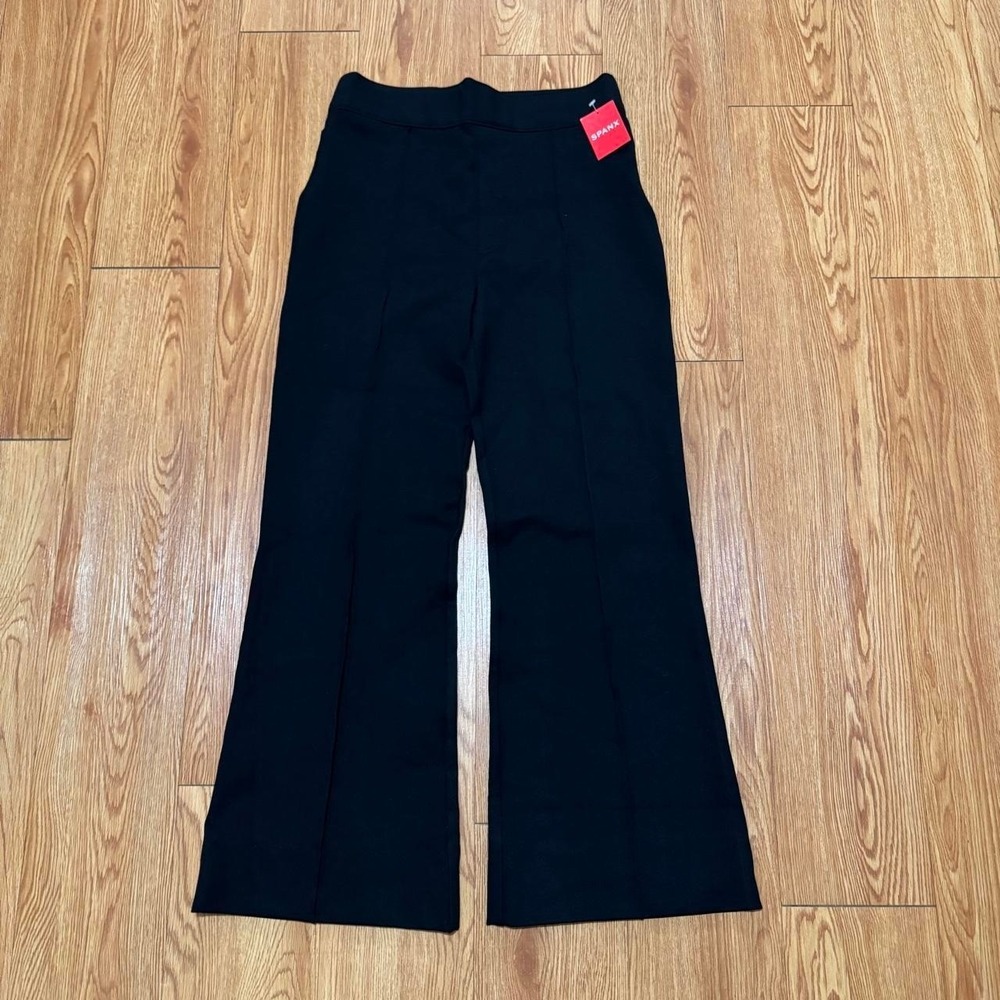 NEW Spanx Women's Hi Rise Flare Pants Black Wide Leg $148 MSRP